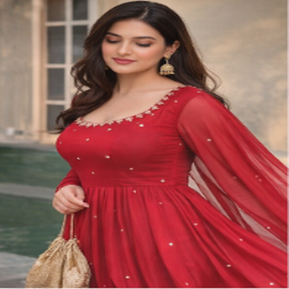 Noor Crimson Anarkali